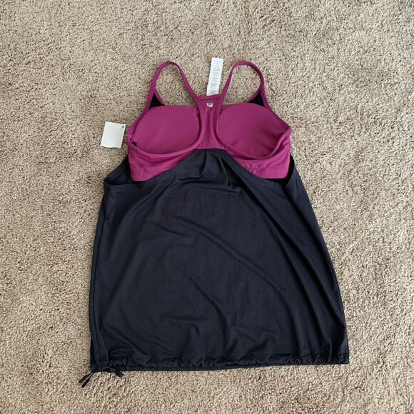 FABLETICS Norwalk Tank Blouson Built-in Bra Charcoal Mulberry Size Small S/6 NWT - Picture 7 of 10